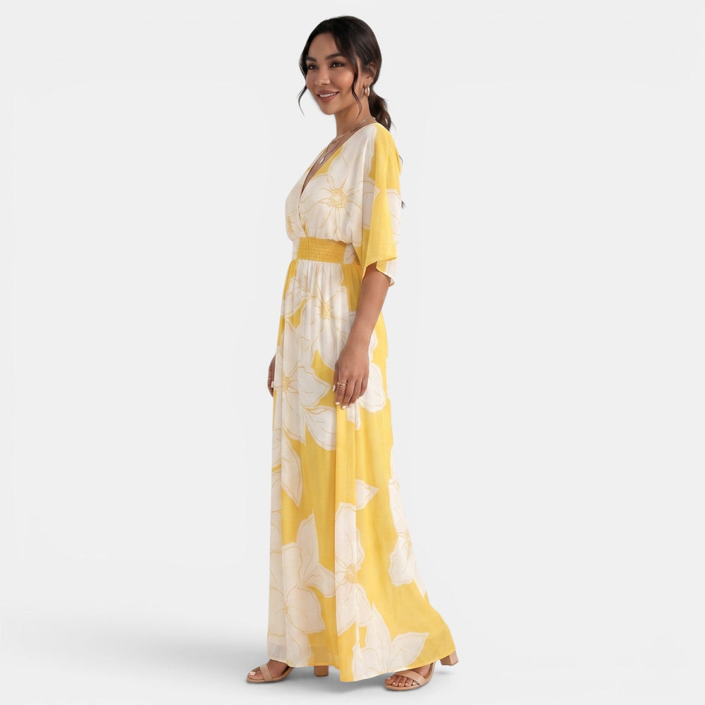 Women's V-Neck Floral Maxi Dress