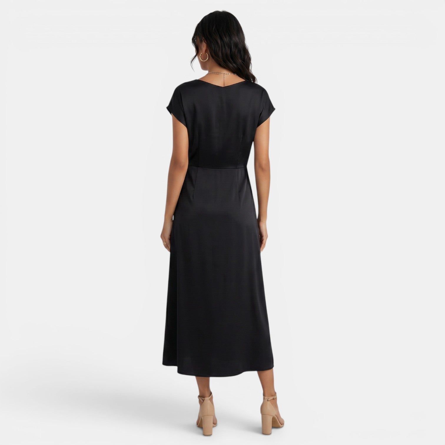 Women's Elegant Silk Midi Dress