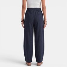 Women's Wide Linen Pants with Elastic Waist