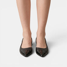 Women's Leather Low-Heel Slingback Shoes