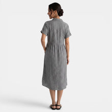 Casual Striped Loose Cotton Linen Dress