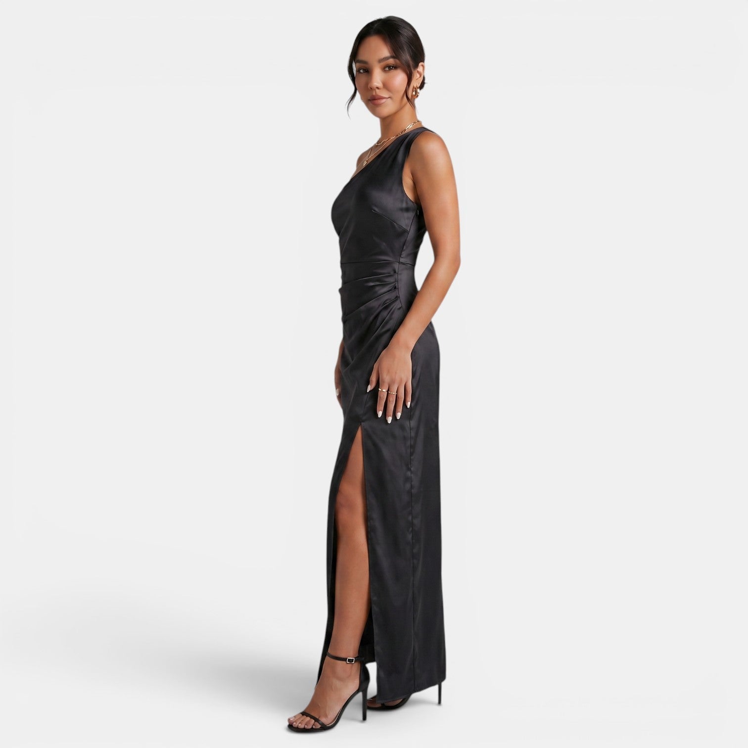 Women's One-Shoulder Satin Dress