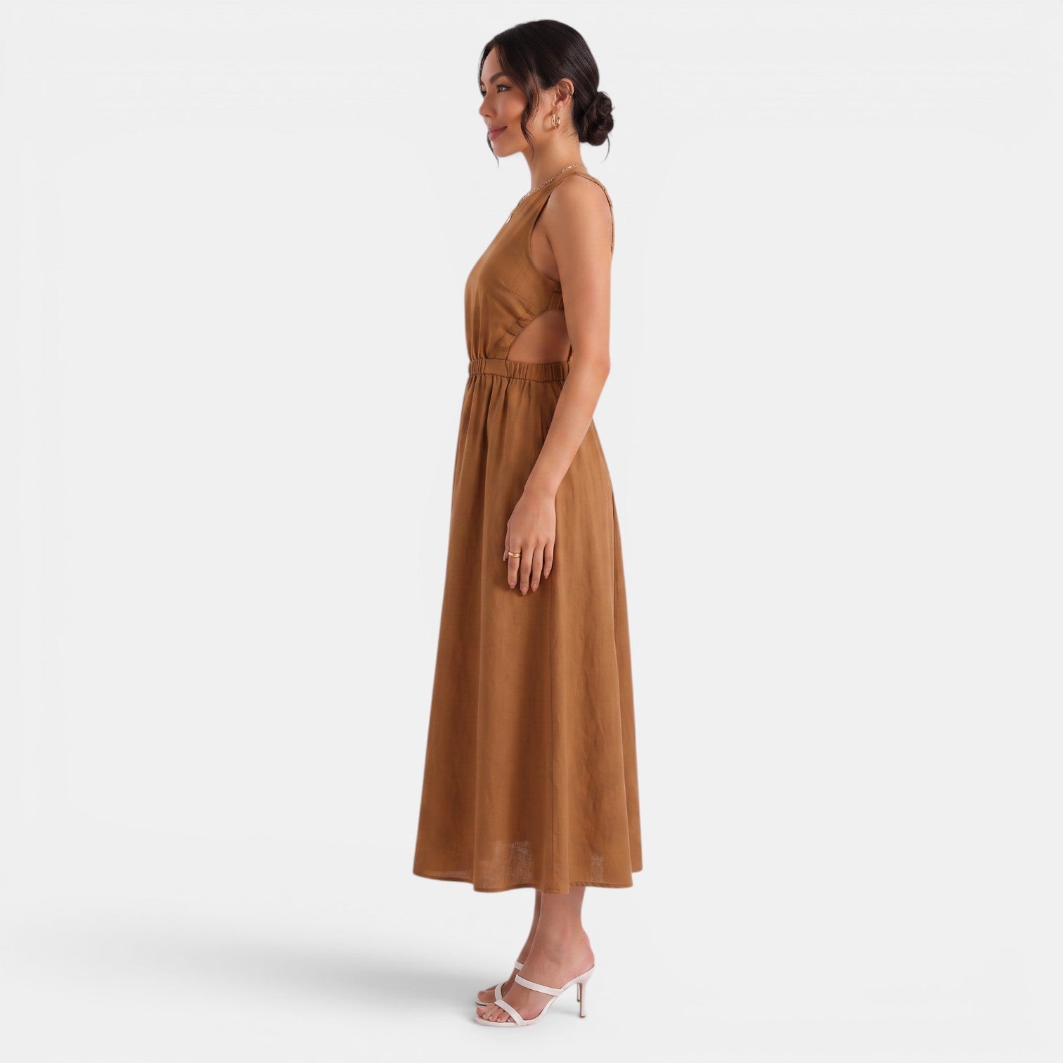 Women's Linen Summer Midi Dress