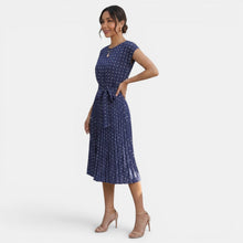 Women's Polka Dot Short Sleeve Midi Dress