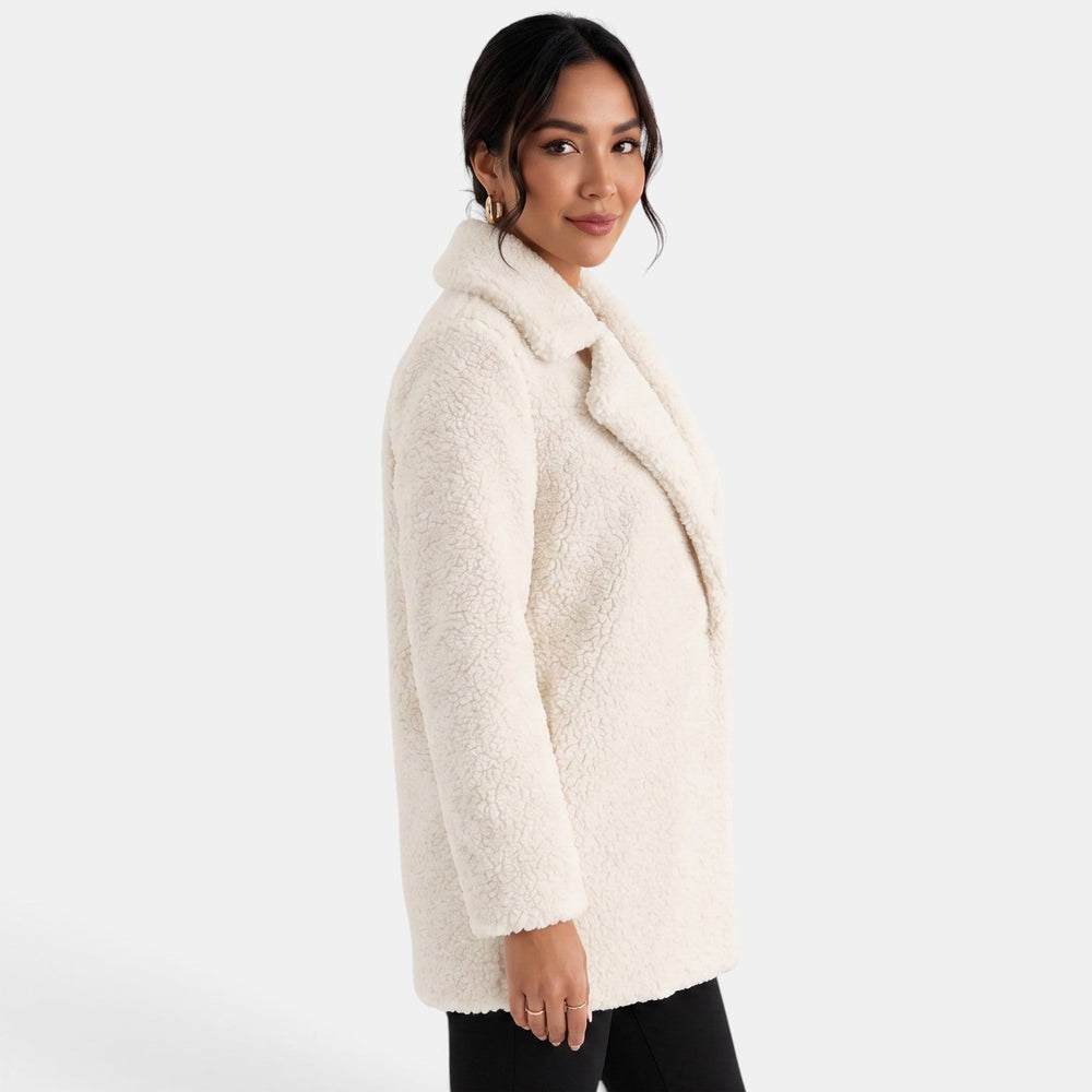 Women's White Teddy Coat