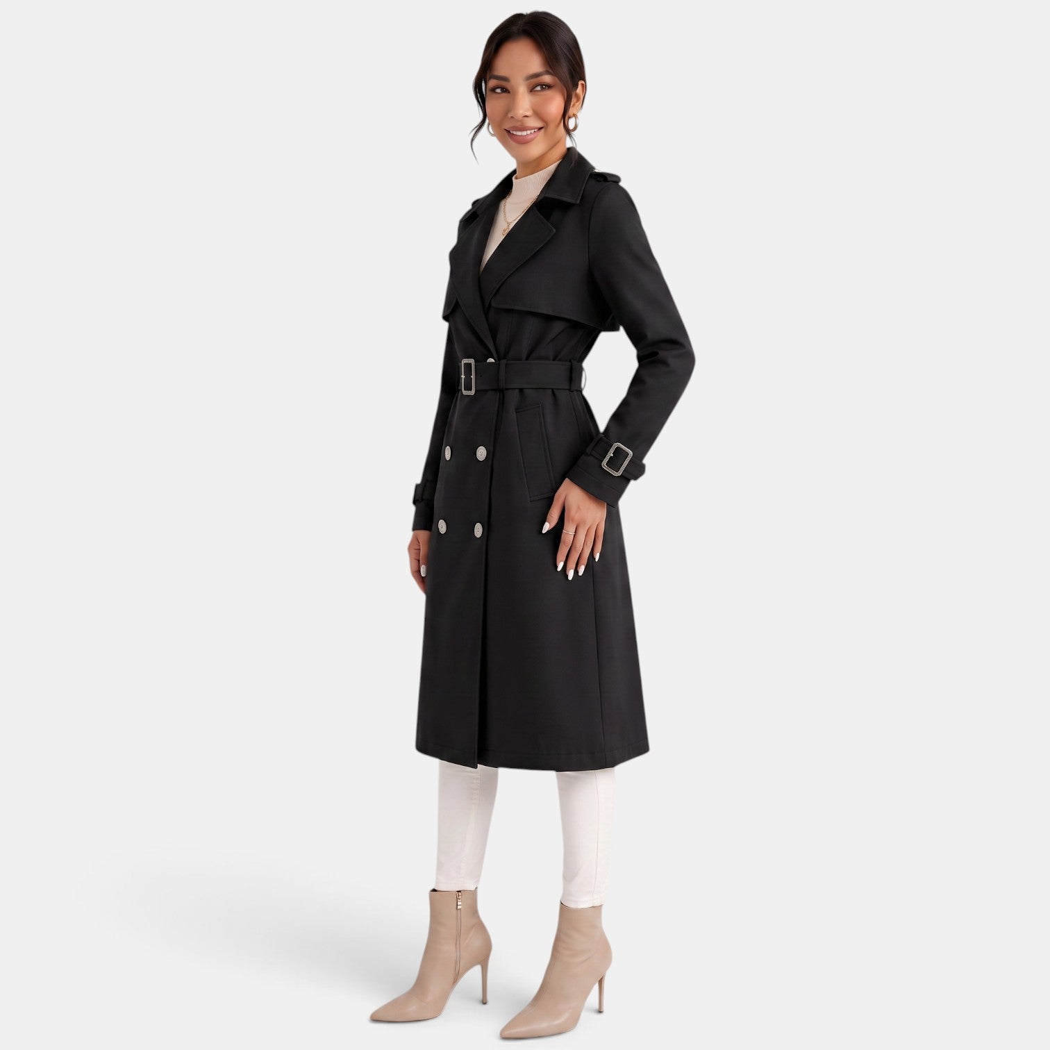 Women's Elegant Long Trench Coat