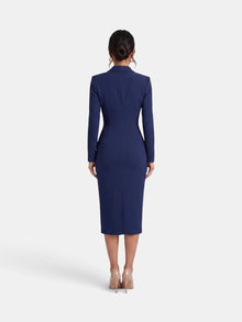 Premium White Women's Midi Blazer Dress