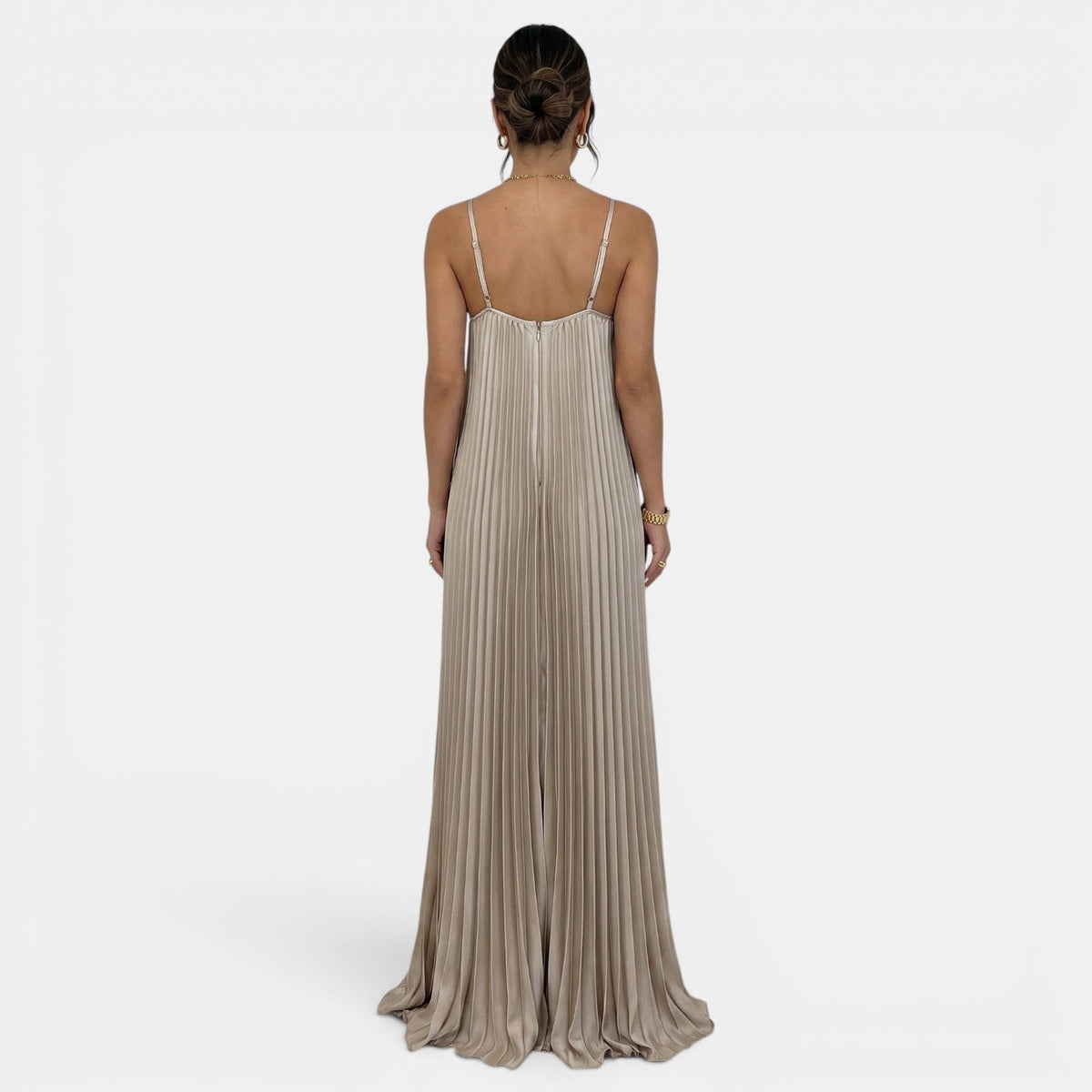 Women's Pleated Halter Maxi Dress