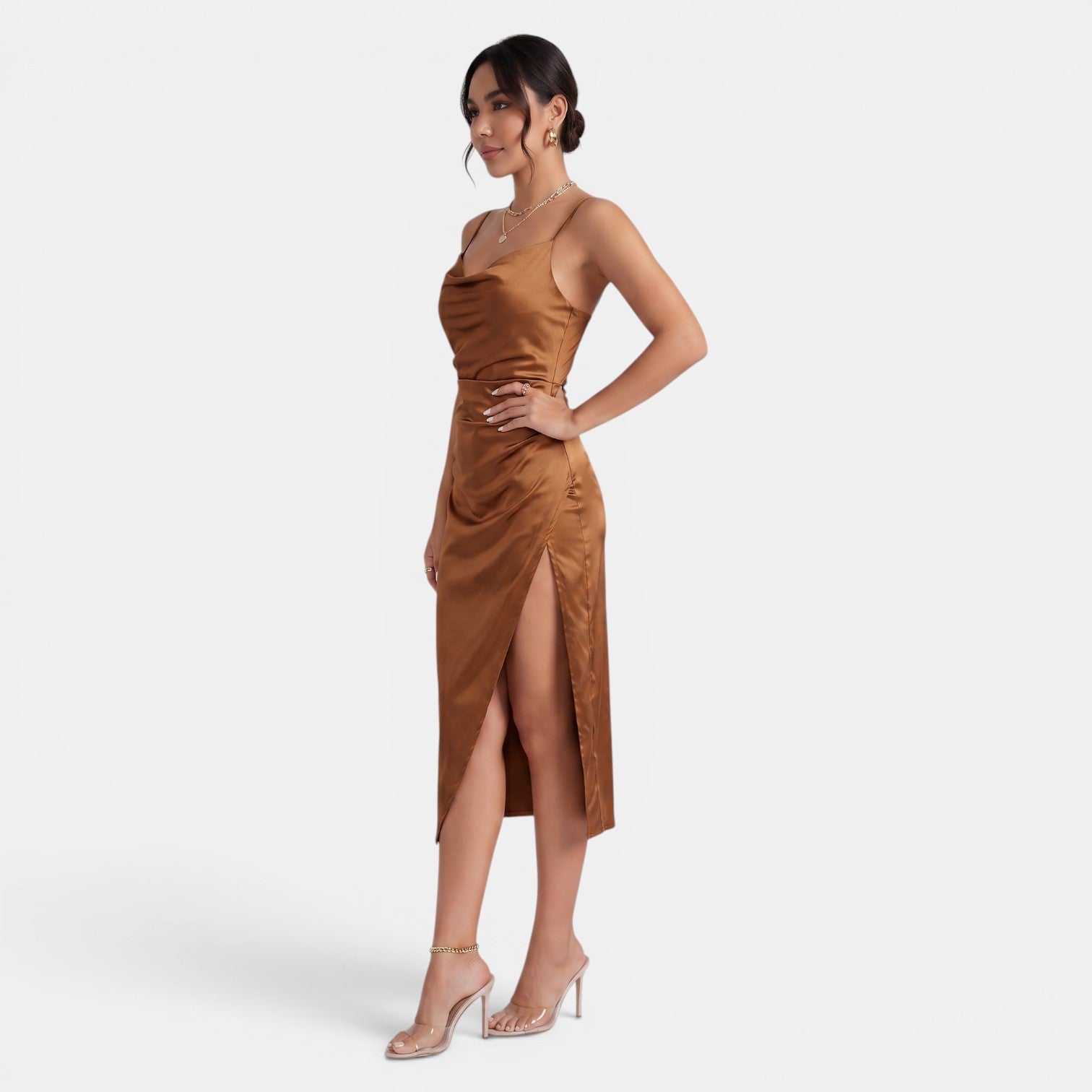 Women's Satin Midi Dress