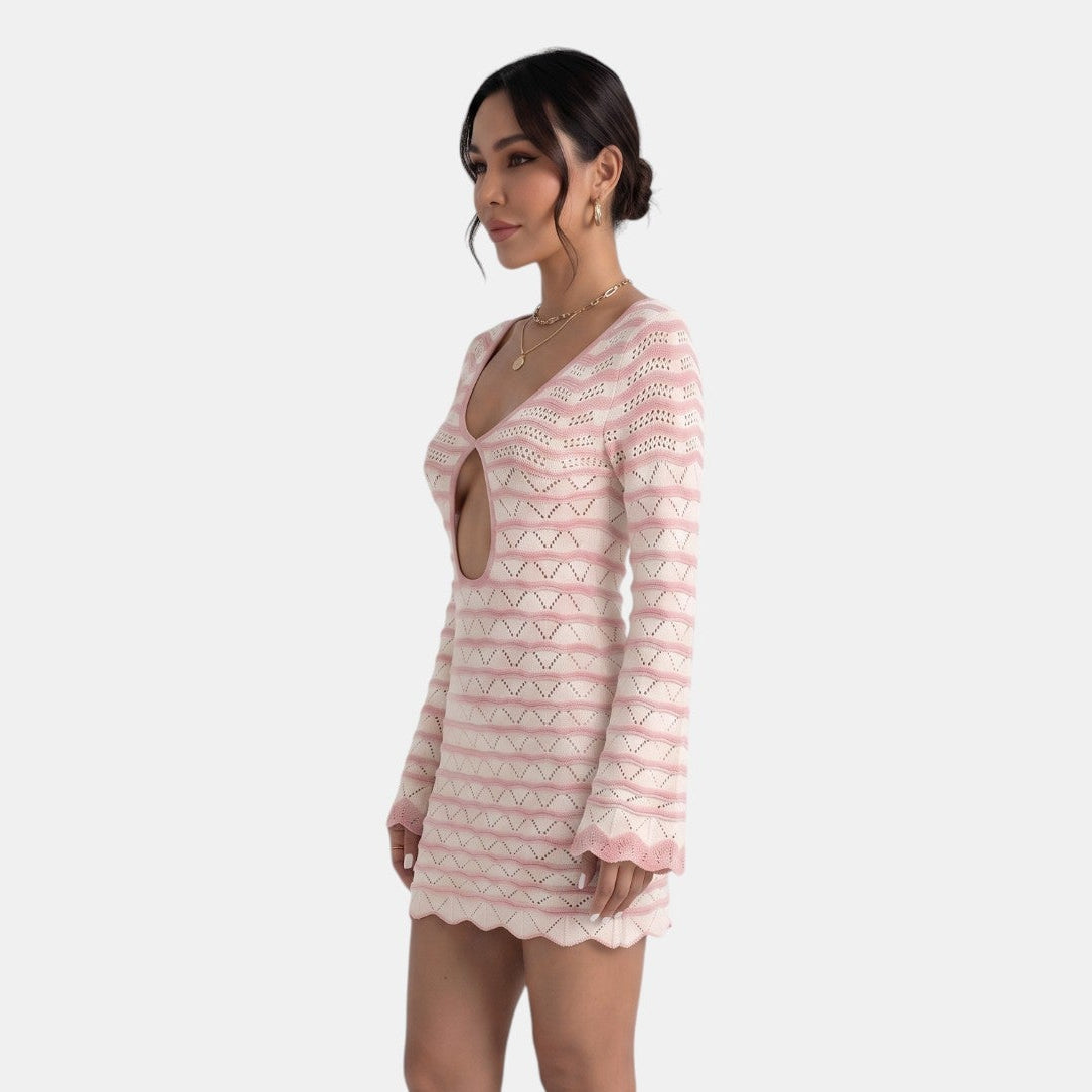 Women's Striped Boho Short Dress – Lightweight and Stylish Summer Beach Dress