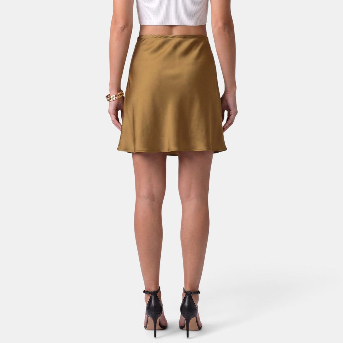Women's Satin Mini Skirt with Drawstring