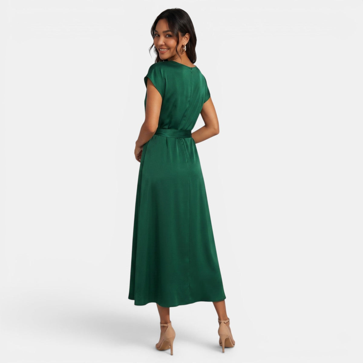 Women's Elegant Silk Midi Dress
