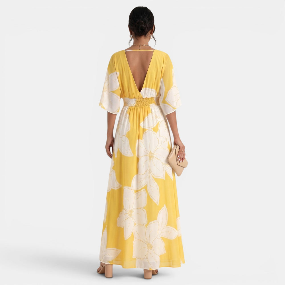 Women's V-Neck Floral Maxi Dress