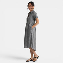 Casual Striped Loose Cotton Linen Dress