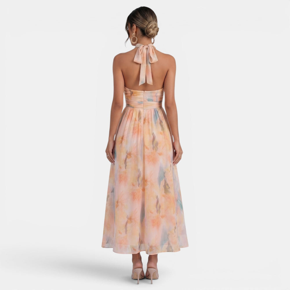 Women's Floral Sleeveless Open-Back Dress