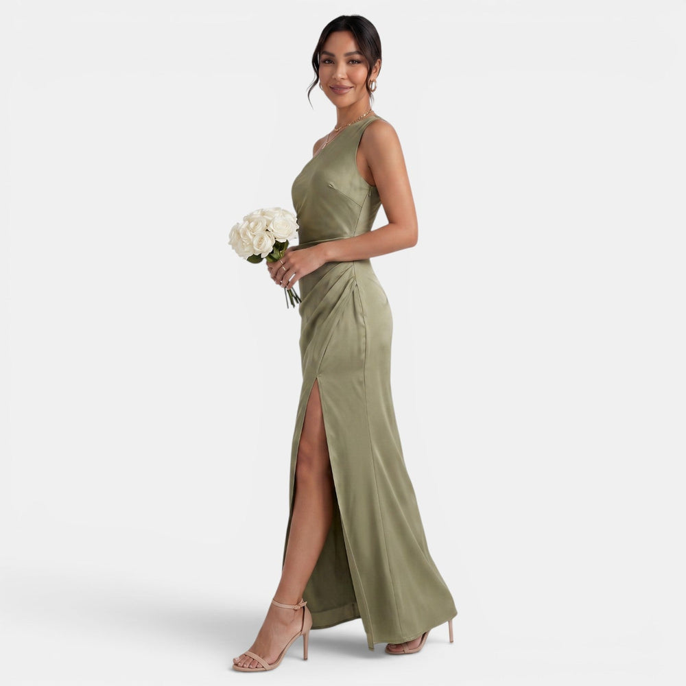 Women's One-Shoulder Satin Dress