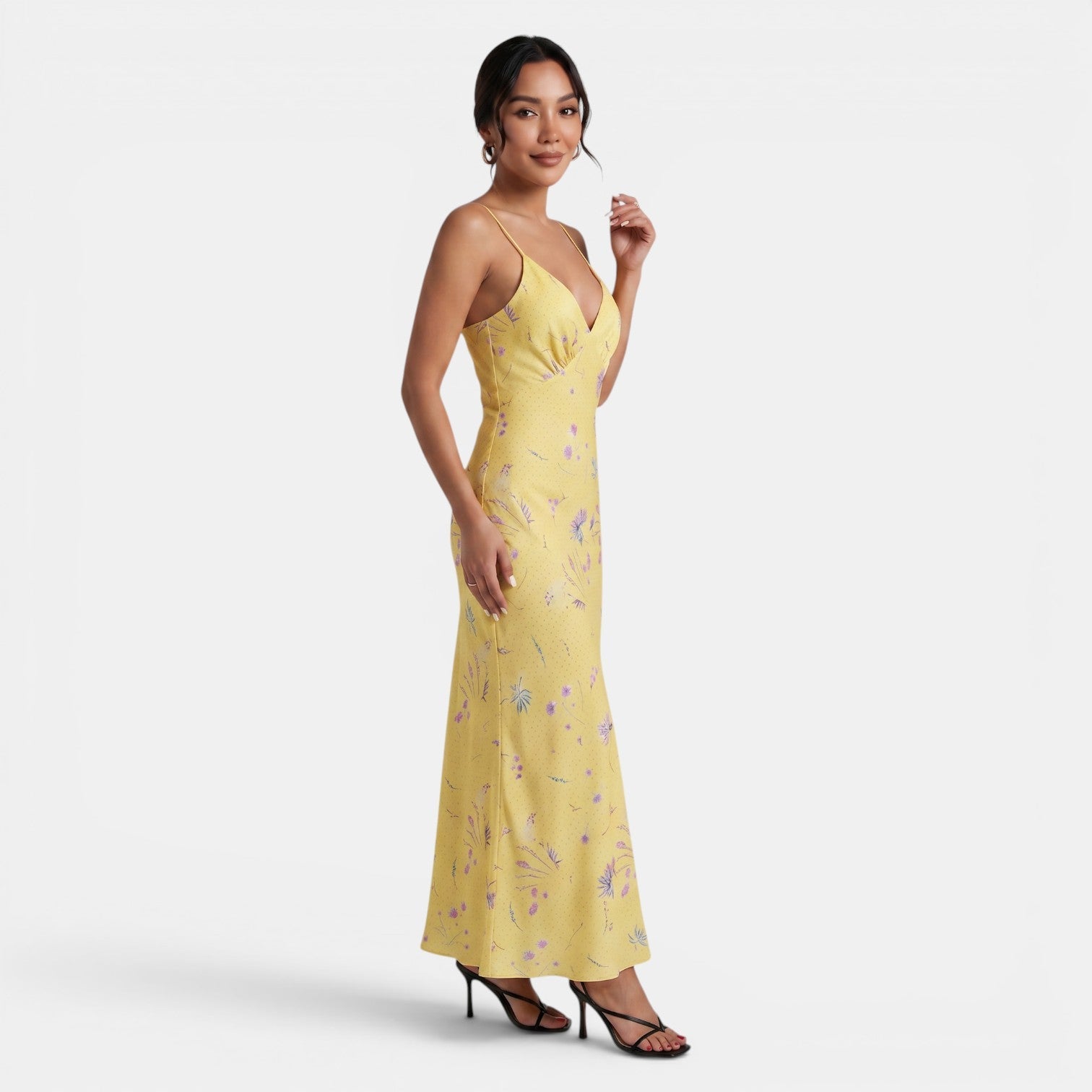 Women's Yellow Floral Dress