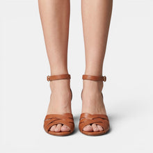 Women's Leather Block-Heel Sandals
