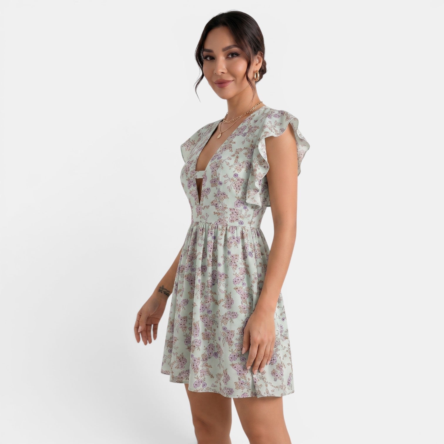 Women's Floral V-Neck Dress