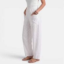 Women's Wide Linen Pants with Elastic Waist
