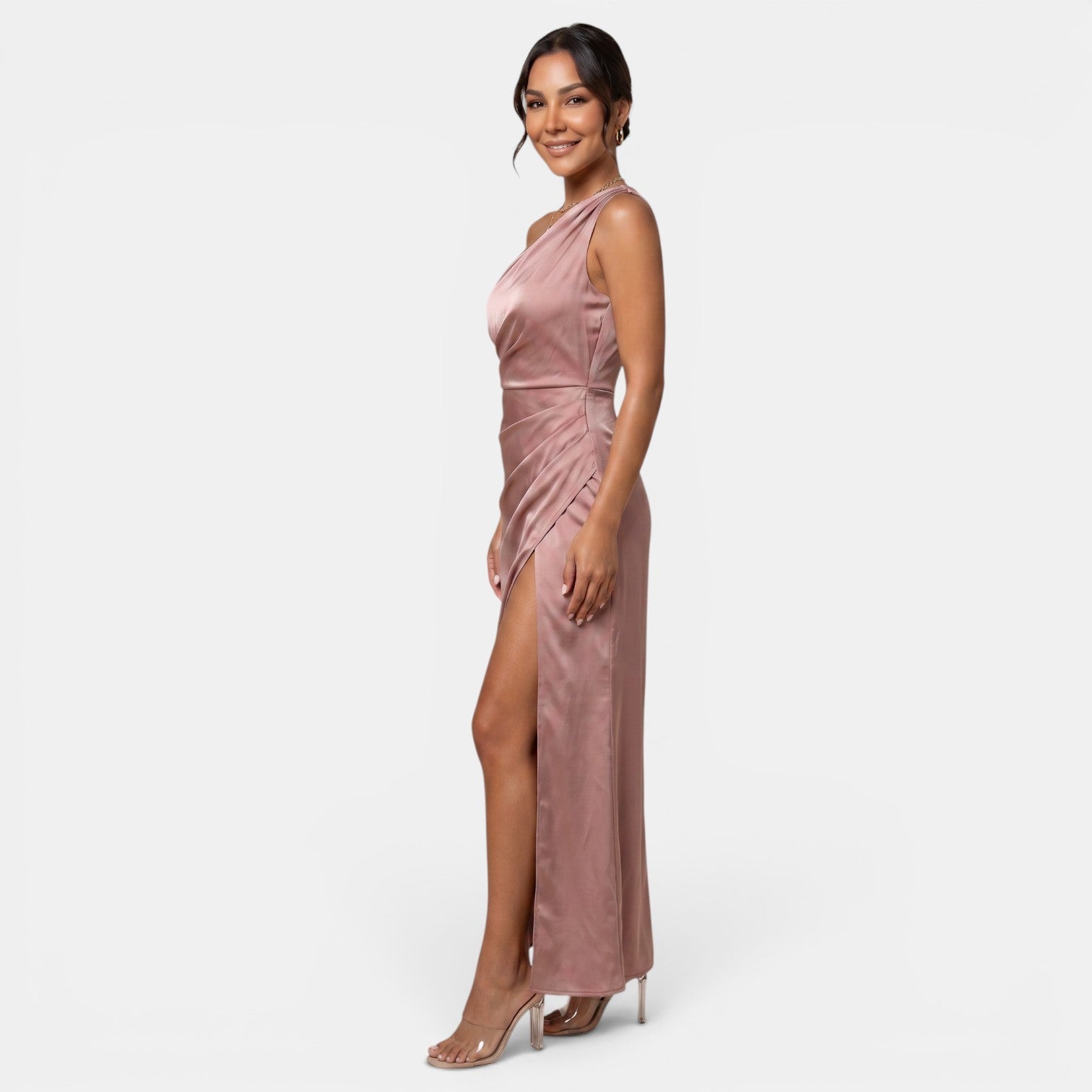 Women's One-Shoulder Satin Dress