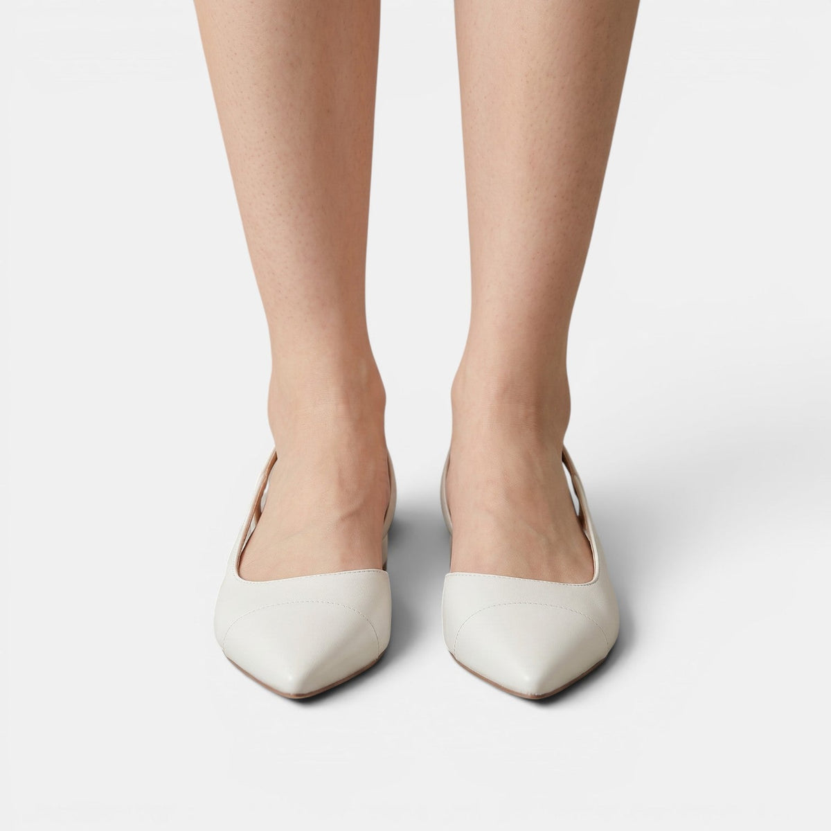 Women's Leather Low-Heel Slingback Shoes