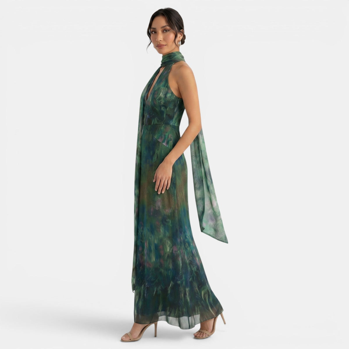 Halter Tie Backless Dress