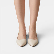 Women's Leather Low-Heel Slingback Shoes