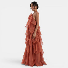 Women's Long Halter Dress with Flower