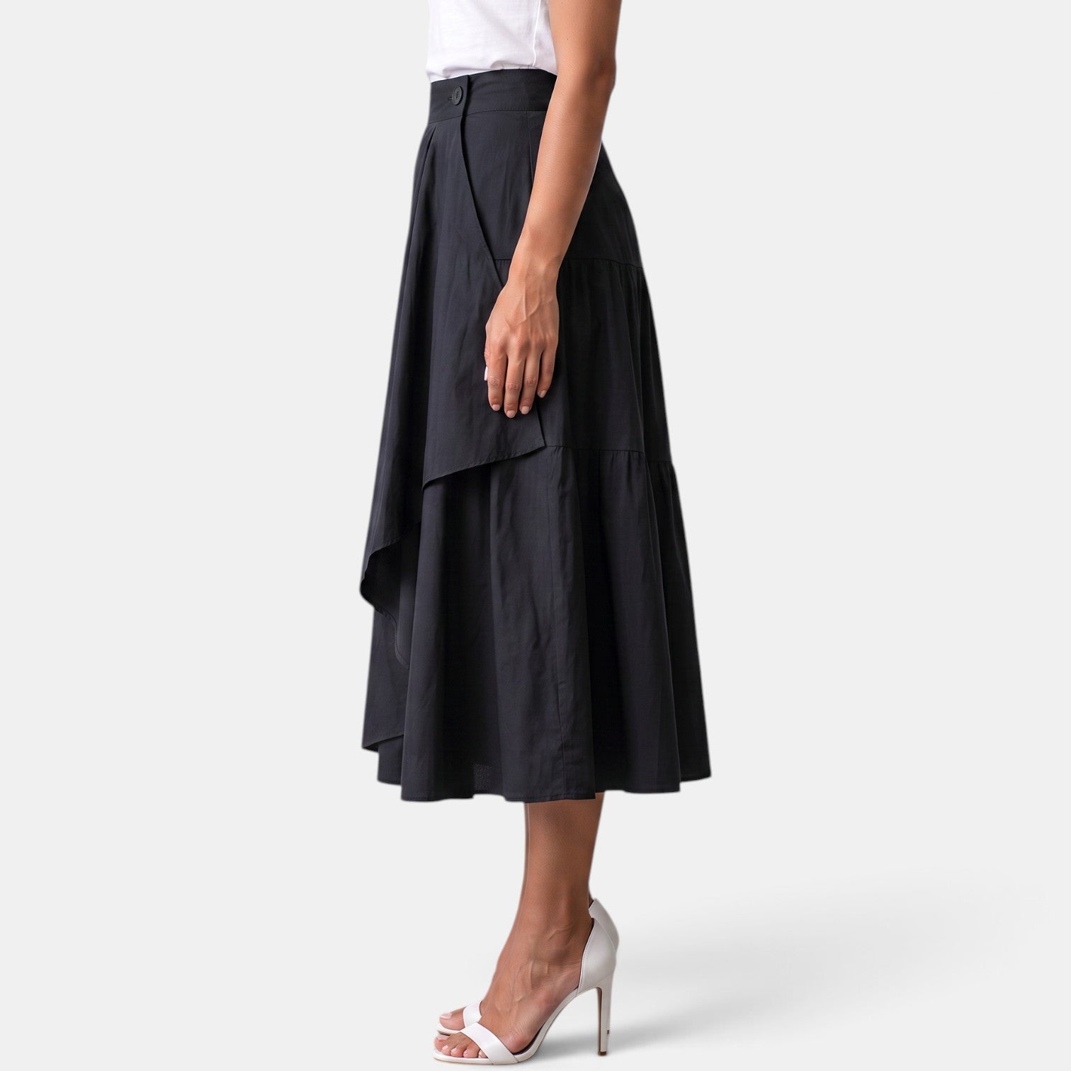 Women's High-Waisted Midi Skirt