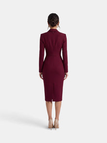 Premium White Women's Midi Blazer Dress