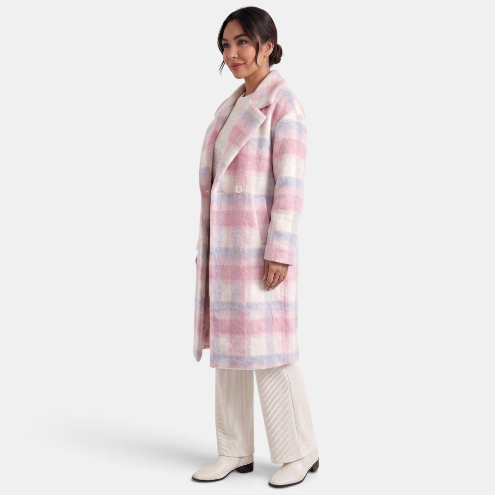 Women's Long Pink Wool Coat