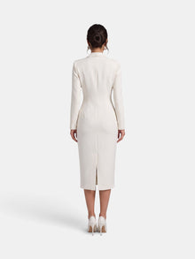 Premium White Women's Midi Blazer Dress