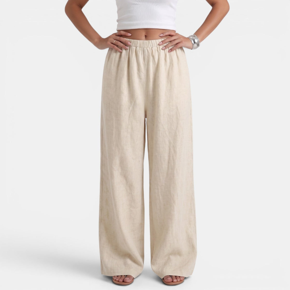 Women's Wide Leg Linen Cotton Summer Pants