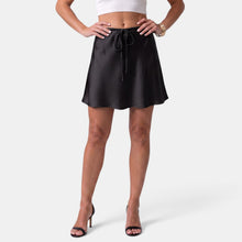 Women's Satin Mini Skirt with Drawstring