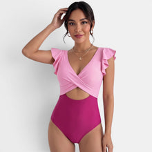 Women's Bicolor Ruffle Slimming Swimsuit
