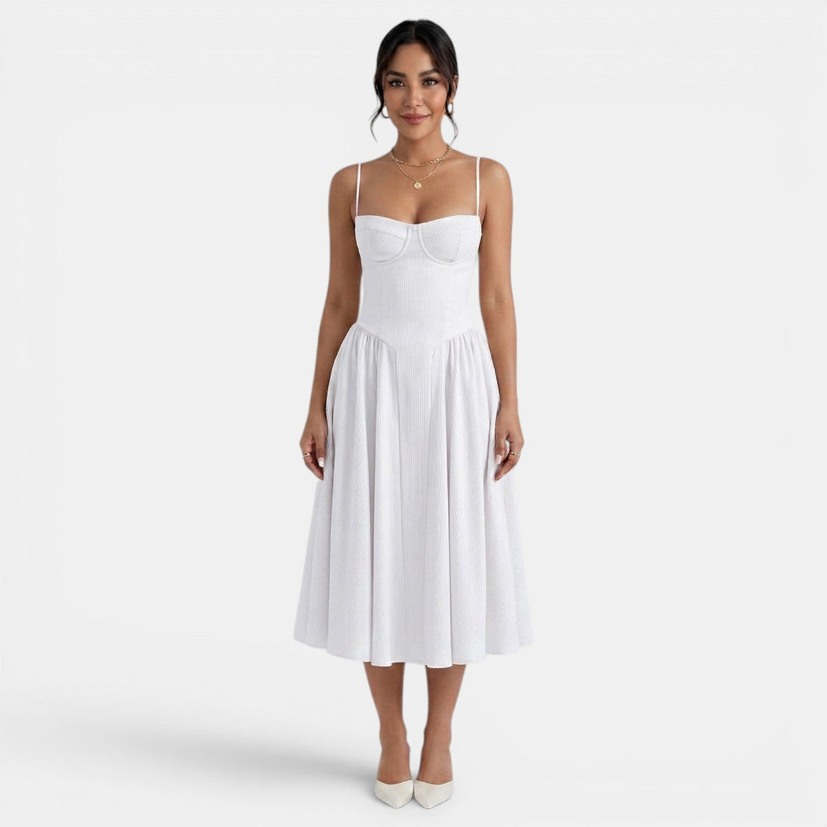 Women's Elegant Corset Midi Dress