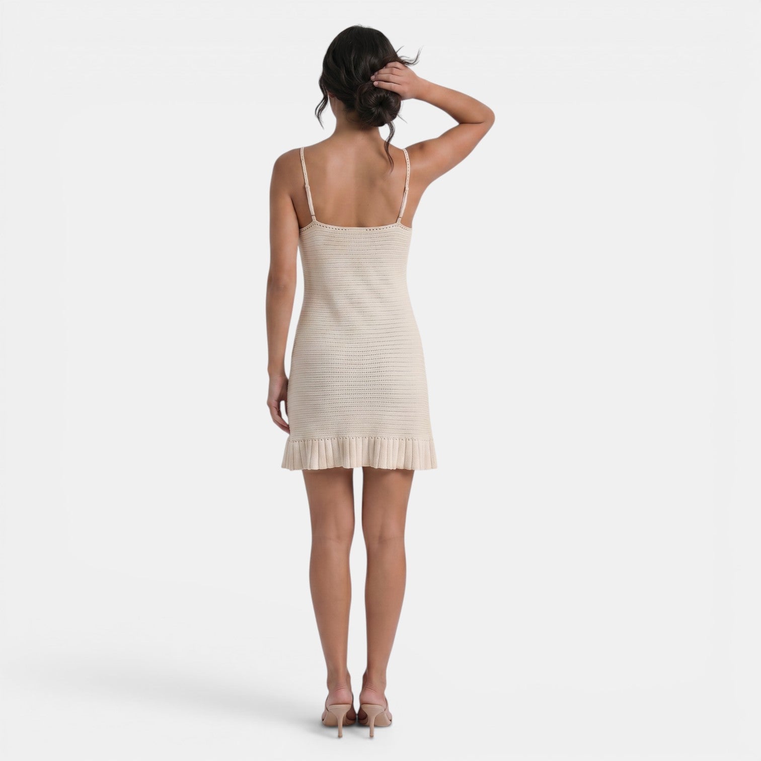 Women's Summer Halter Mini Dress – Elegant Ruffled Beach Dress
