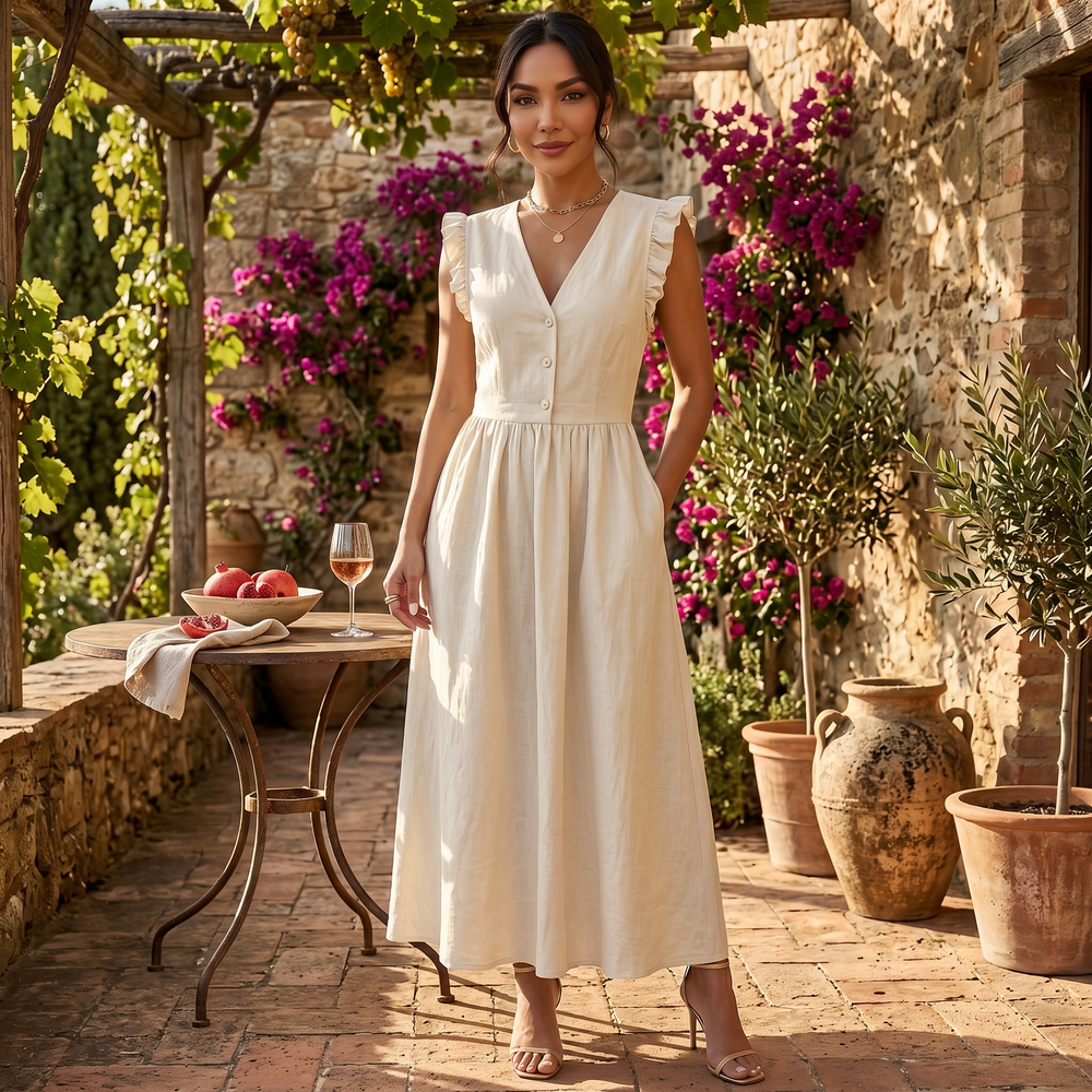 Women's Summer Long Ruffle Dress
