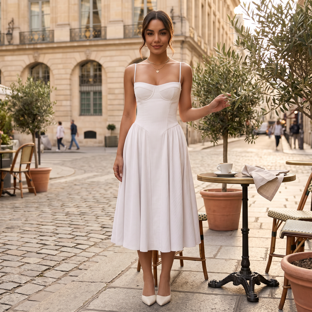 Women's Elegant Corset Midi Dress