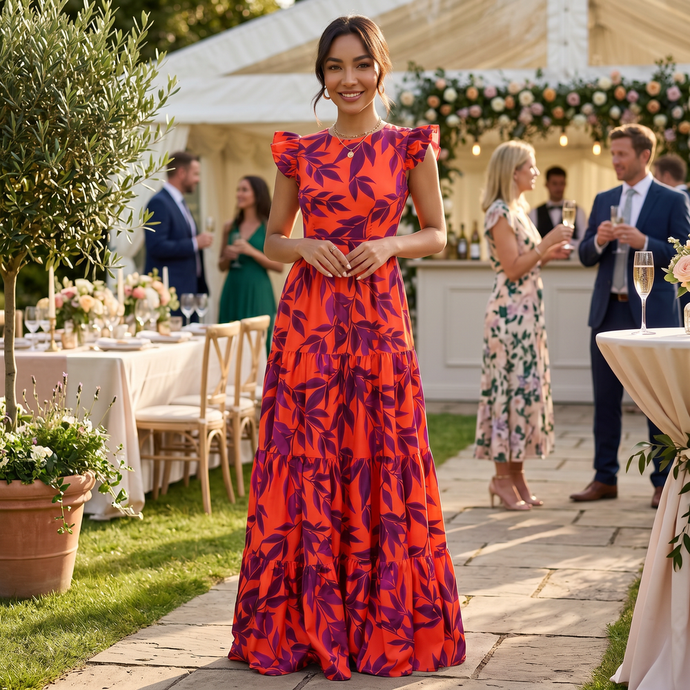 Women's Elegant Long Red Dress