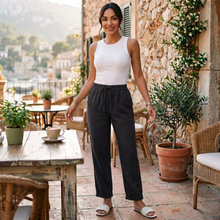 Women's High-Waisted Linen Pants