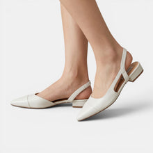 Women's Leather Low-Heel Slingback Shoes