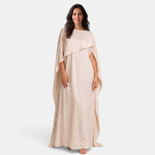 Elegant Women's Long Dress with Draped Cape for Party