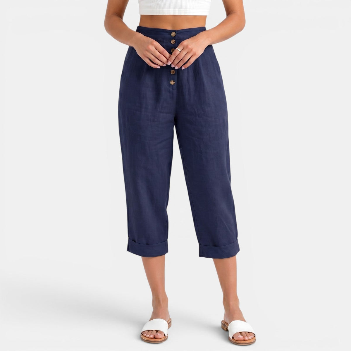 Women's Linen Capri Pants