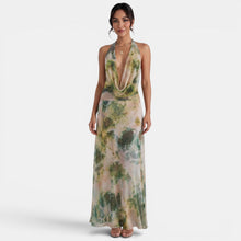 Women's Green Halter Maxi Dress