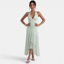 Elegant Green Midi Party Dress