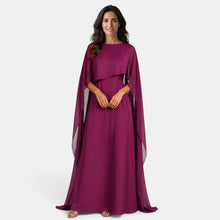 Elegant Women's Long Dress with Draped Cape for Party