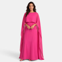 Elegant Women's Long Dress with Draped Cape for Party