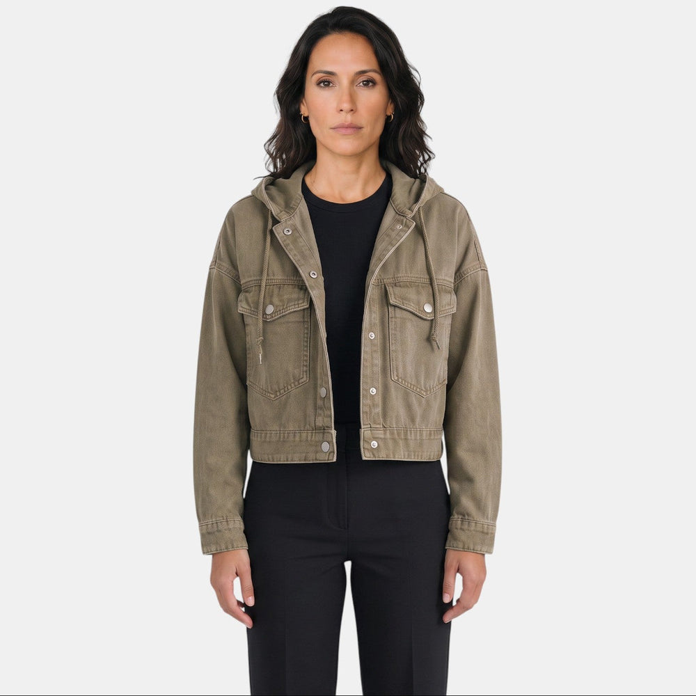 Premium Women's Denim Jacket with Hood